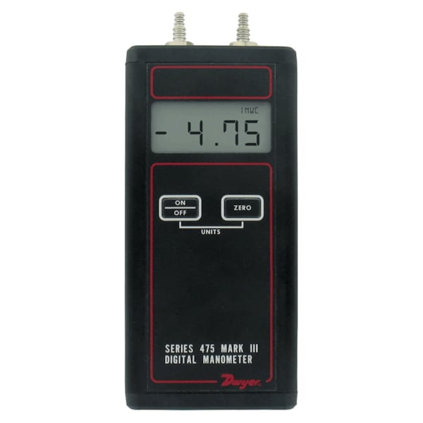 Dwyer Instruments Handheld digital manometer, range 0-150.0 psi (10.34 bar), max. pressure 200 psig. 475-8-FM - main
